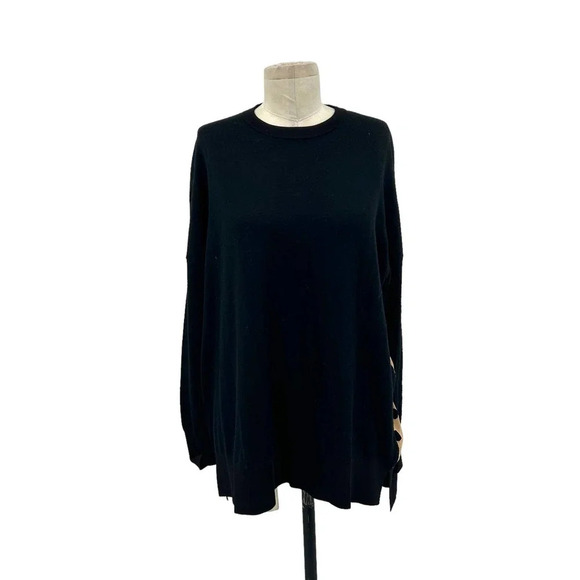 Derek Lam 10 Crosby Runway Oversized Crew Neck Black Nude Dot Back Size Small - Picture 3 of 11